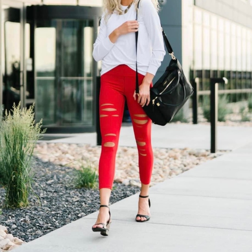 These Slashed legging are on of are popular that sell out quick . Order on line